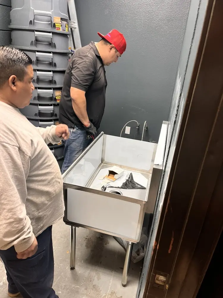 Commercial plumbing and sink installation in Meyersville